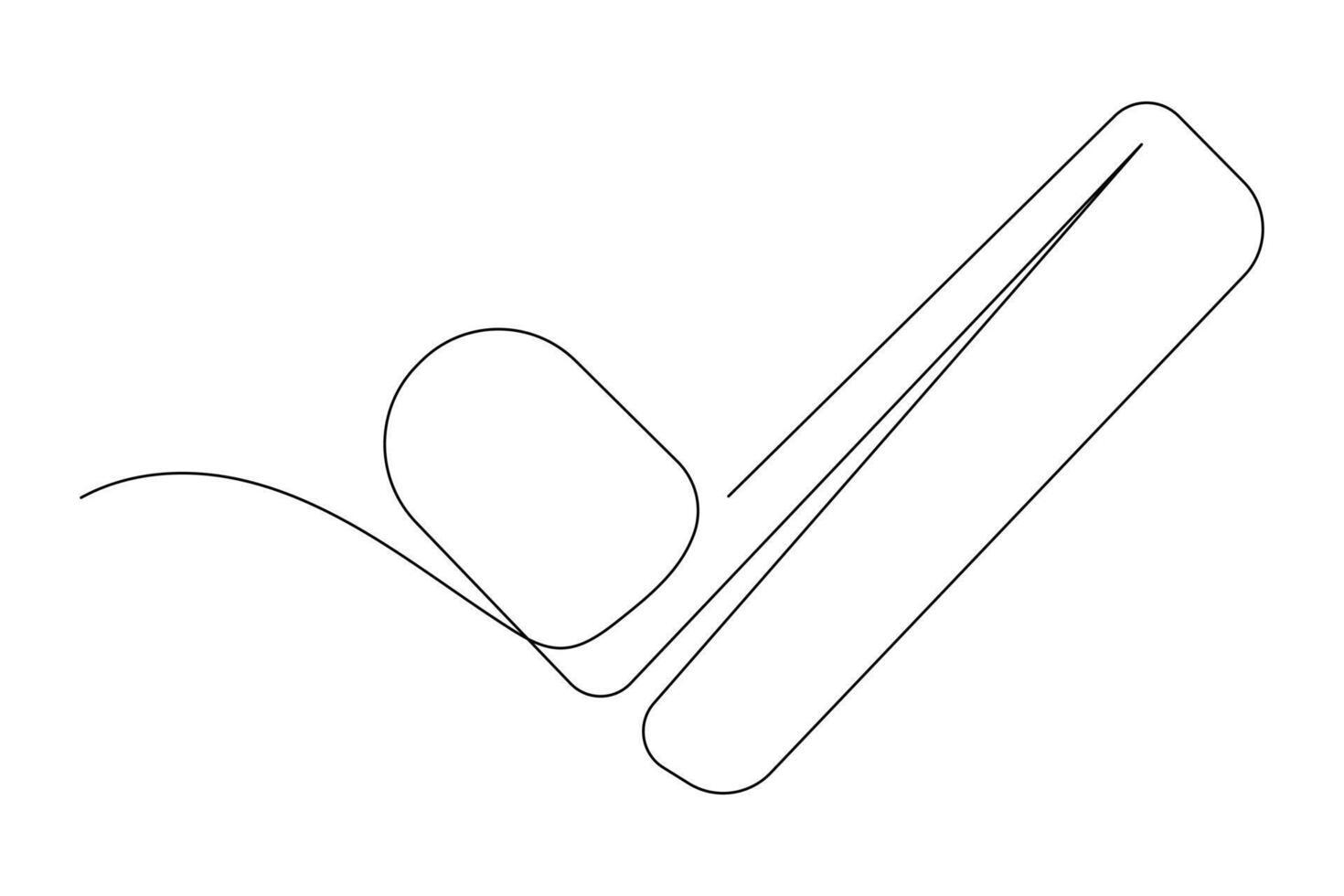 Simple outline illustration of tick mark continuous single line drawing vector