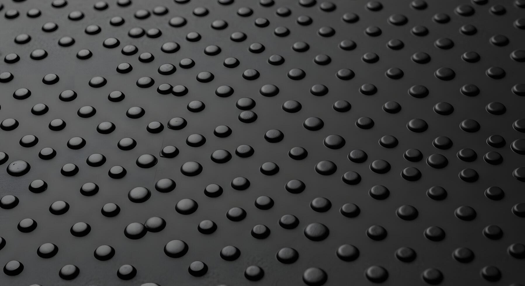 Close-up of a dark textured surface featuring uniform circular bumps arranged in a precise geometric pattern, creating a modern, tactile backdrop with subtle reflections and shadows photo