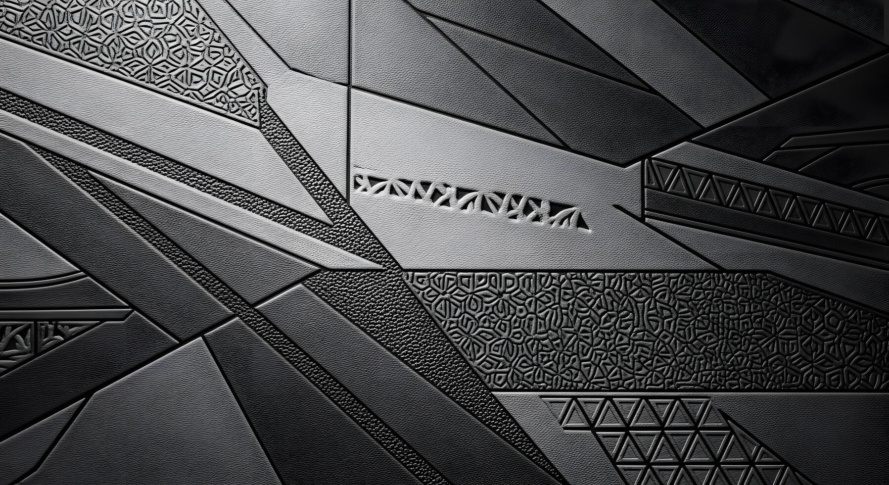 Abstract dark geometric background with intricate texture variations and dynamic patterns, featuring a modern and sophisticated three-dimensional design, perfect for contemporary digital projects photo