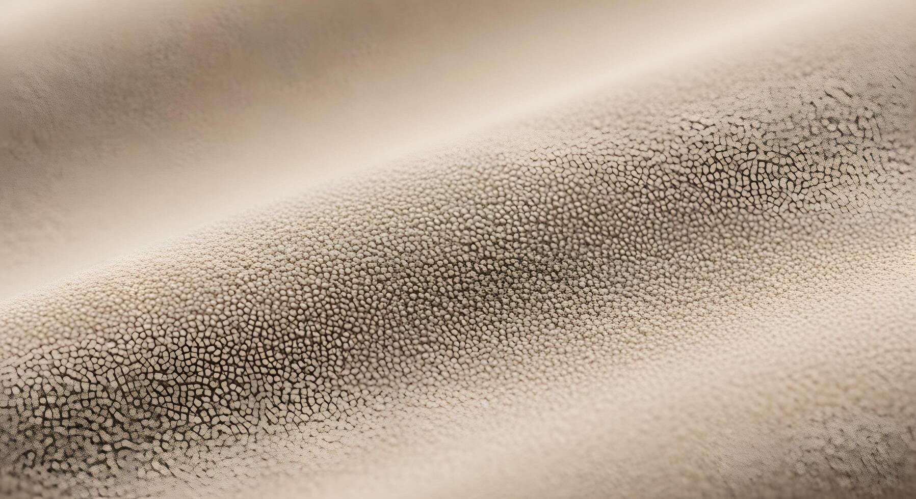 Close-up macro shot of a textured fabric with a unique speckled pattern, showcasing its intricate weave and soft, natural tones for background use photo