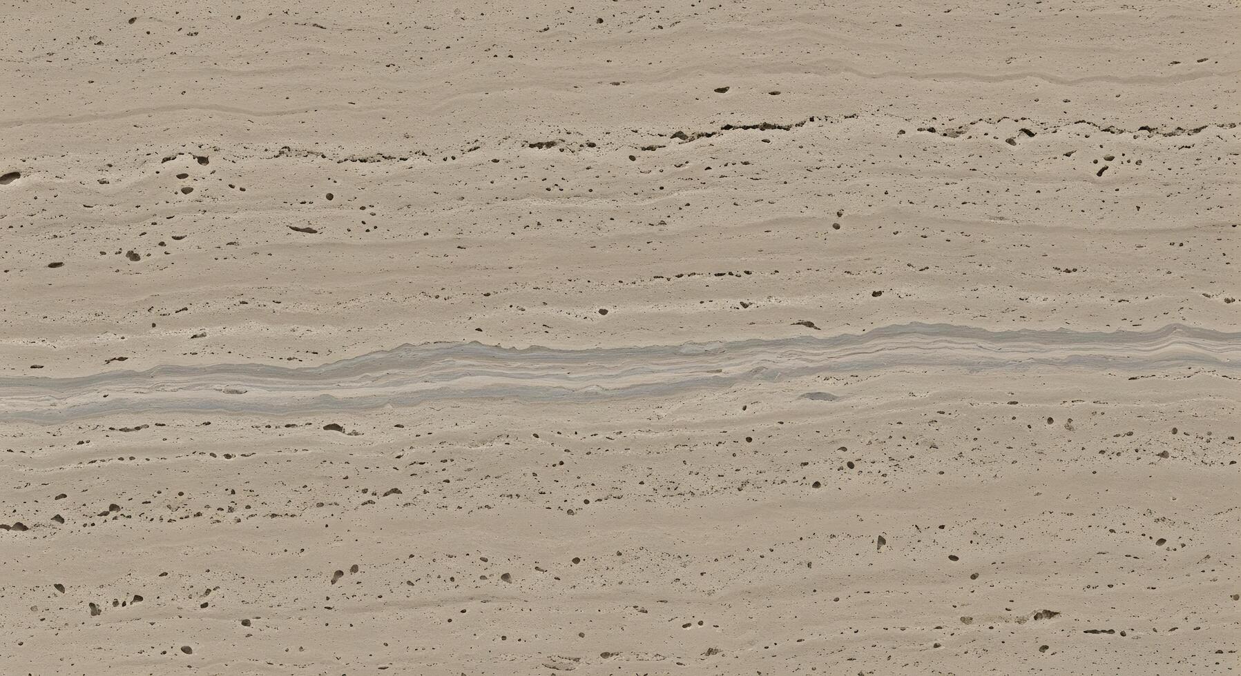 Close-up of a sophisticated beige travertine surface, featuring subtle horizontal veining and characteristic granular texture, ideal for architectural and decorative backgrounds photo
