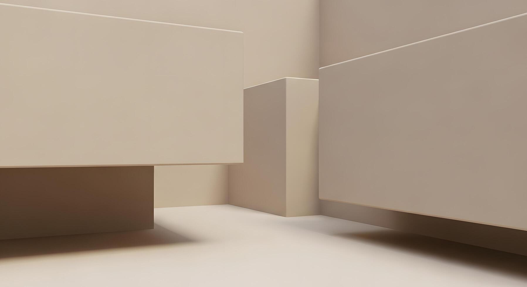 minimalista geométrico resumen composición con suave neutral tonos y limpiar líneas, evocando un sentido de calma y amplitud foto