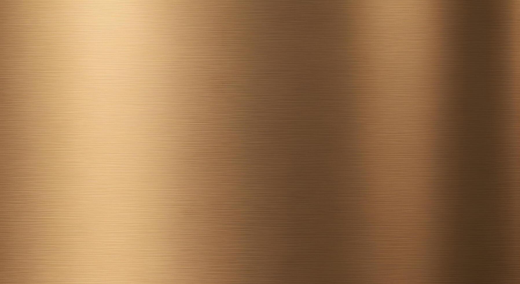 A warm and elegant brushed bronze metallic surface background with subtle vertical light reflections, creating a sophisticated and abstract texture for various design applications photo