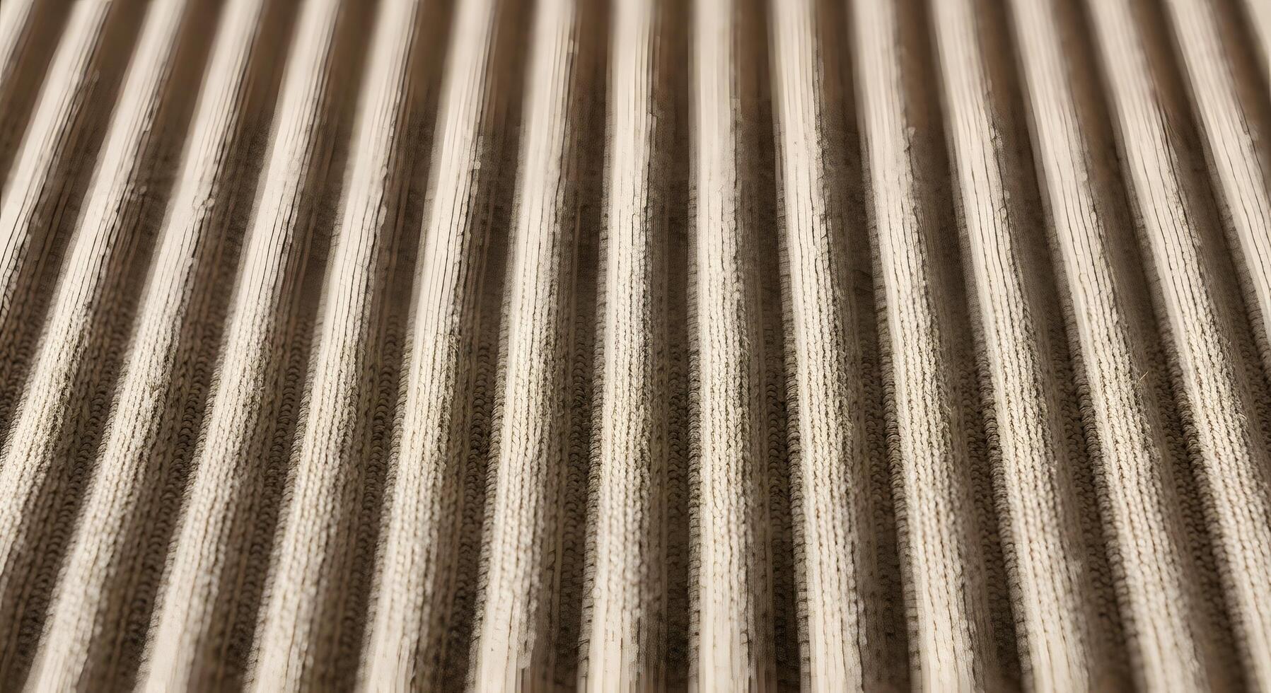 Abstract background showcasing the natural texture of corrugated cardboard with its distinctive wavy ridges and parallel lines, creating a rustic and earthy pattern photo