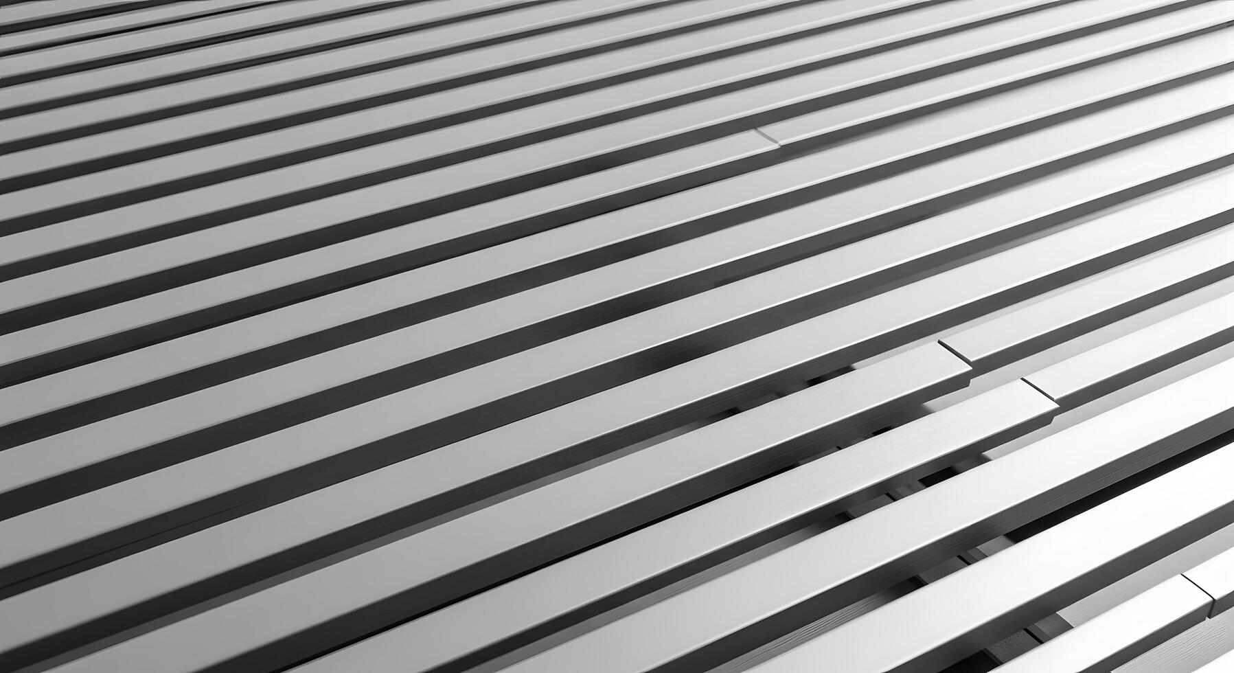 Abstract pattern of parallel metallic slats creating a modern geometric texture with subtle light and shadow variations, ideal for contemporary design backgrounds and surfaces photo