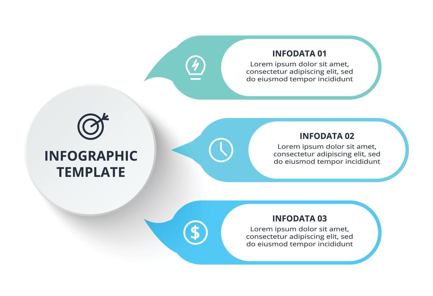Timeline with 3 elements, infographic template for web, business vector