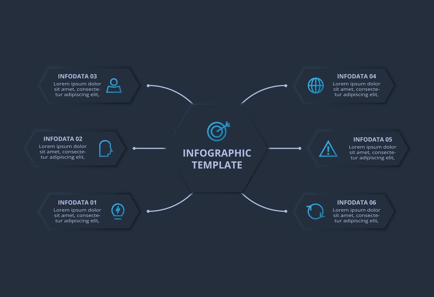 Workflow infographic with 6 steps, options, parts or processes. Business data visualization. vector