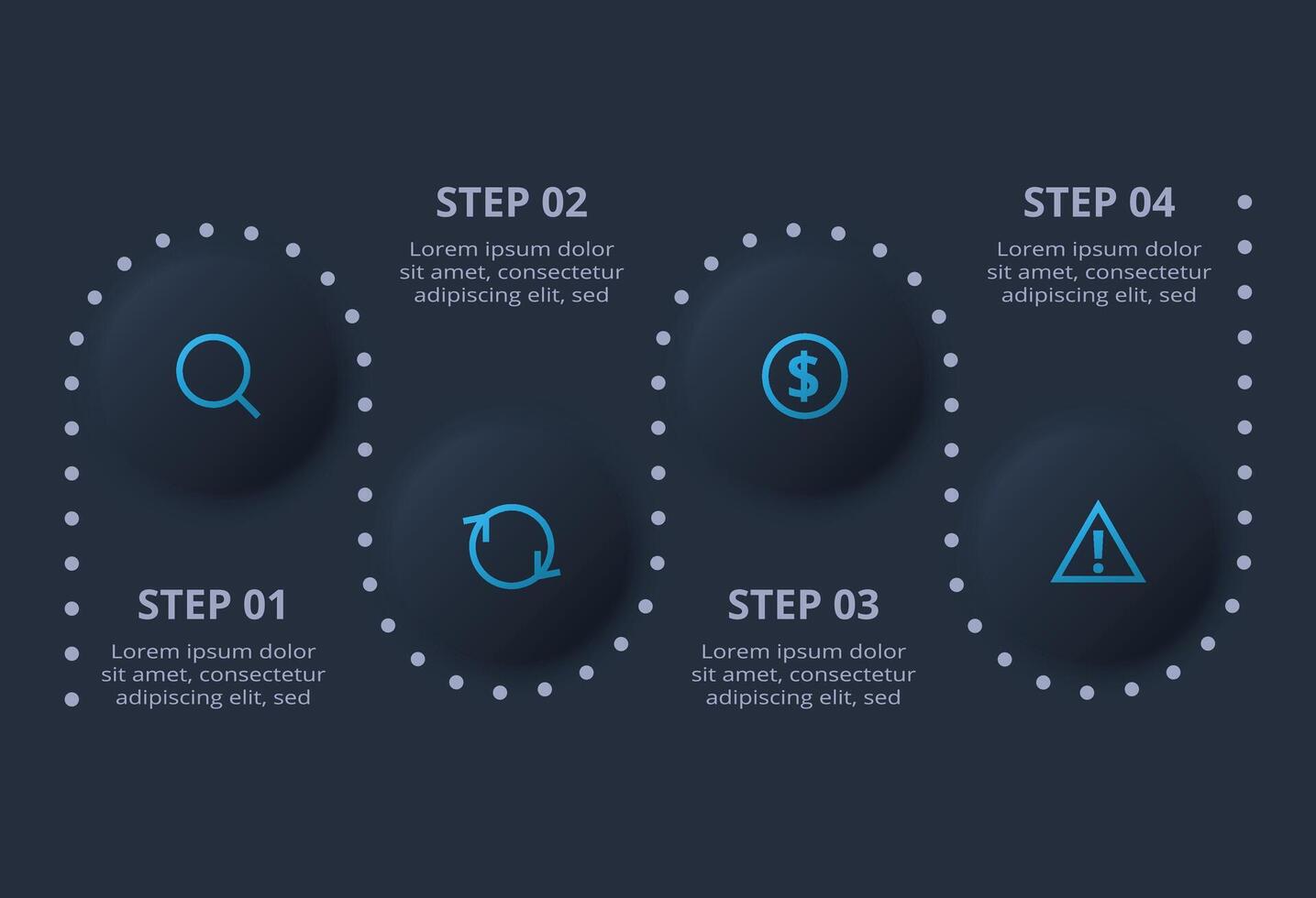 Business Elements of graph, diagram with 4 processes vector