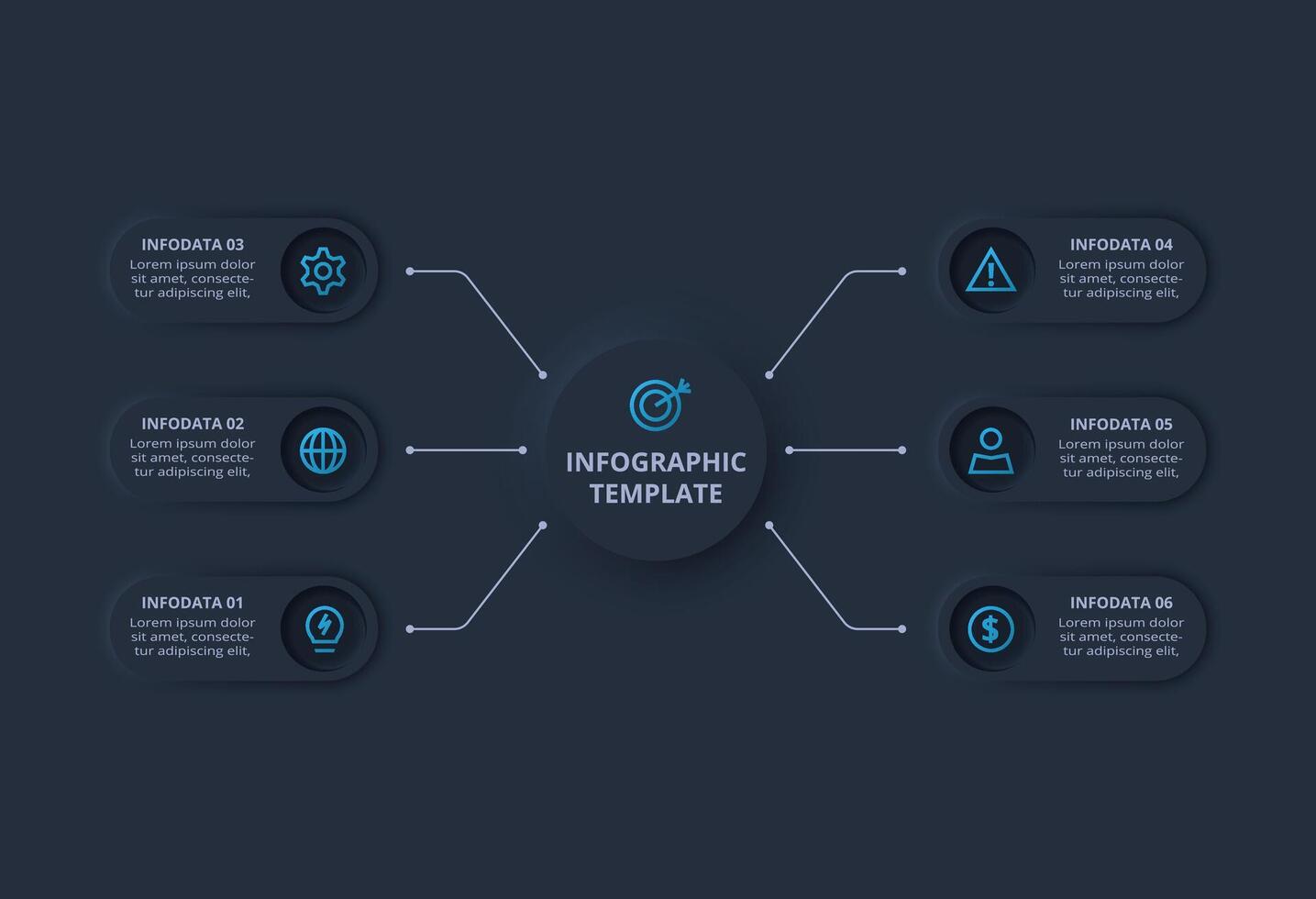 Infographic template with data points vector