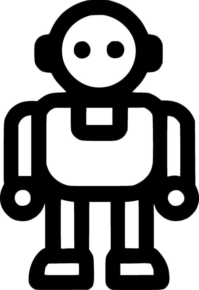 Simple Outline Robot Icon Isolated on White Background Technology Concept vector