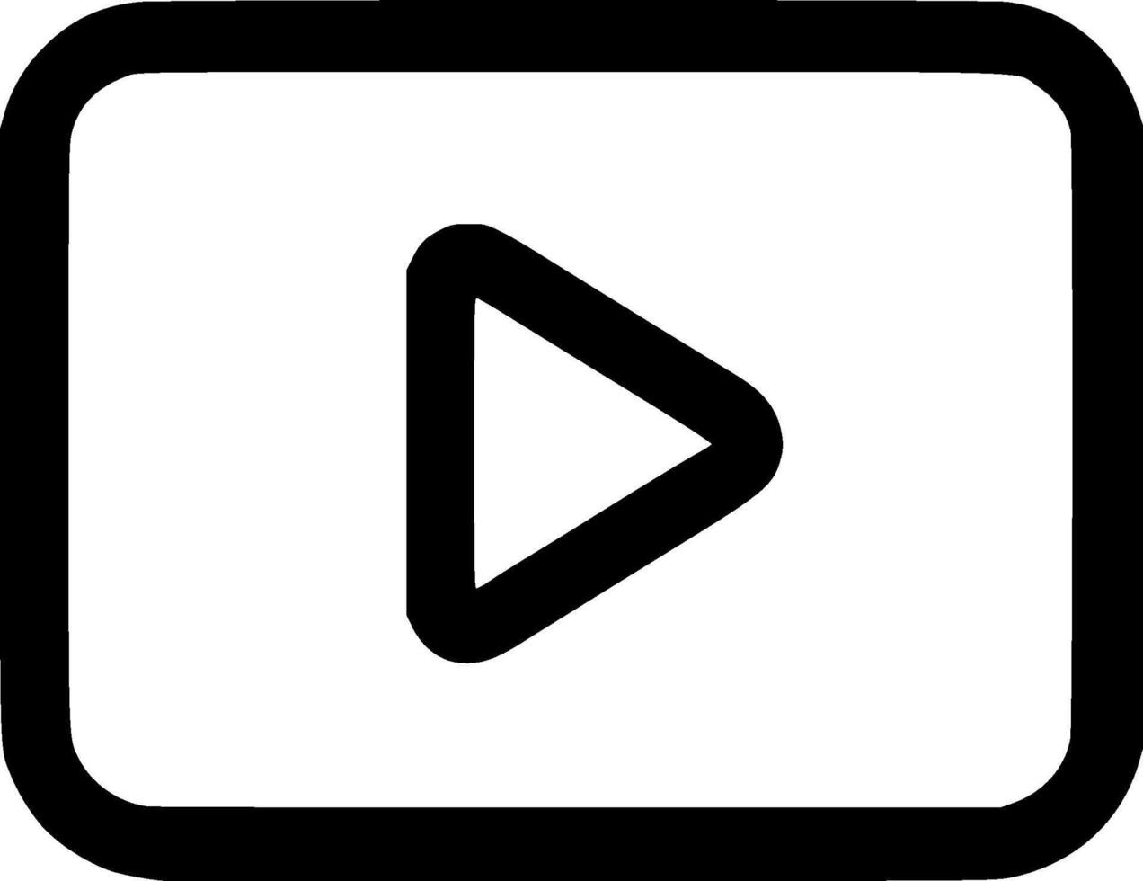 Simple Outline Rounded Play Button Media Player Sign Icon vector