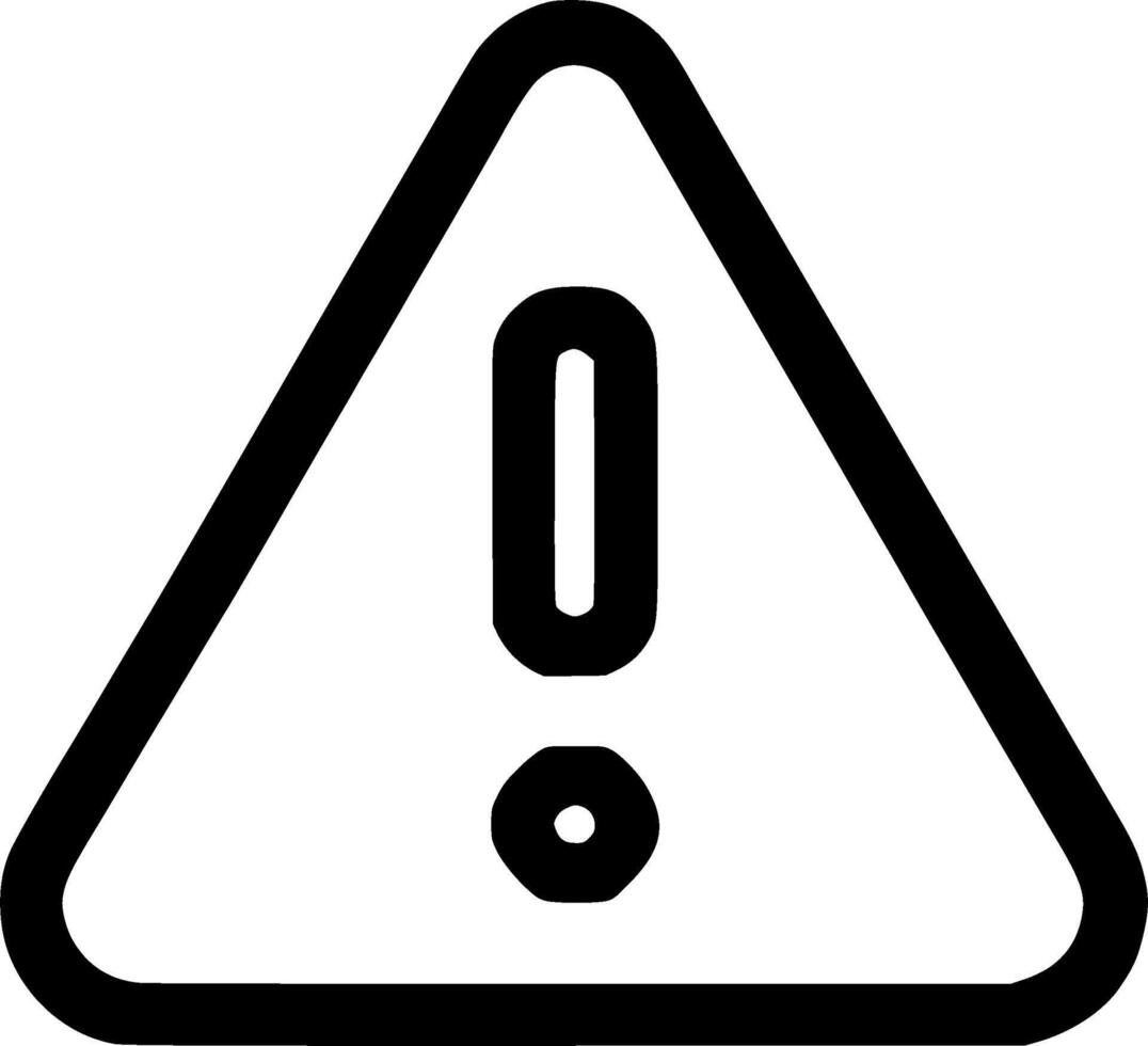 Outline Simple Triangle Exclamation Mark Sign Security Warning Icon Symbol vector