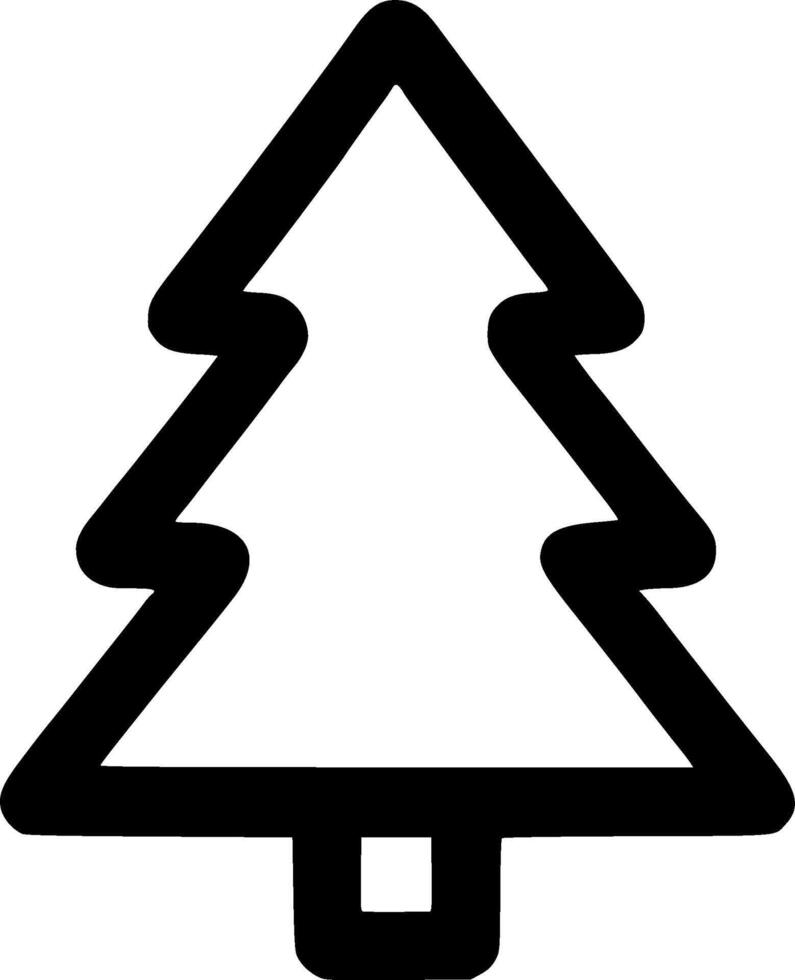 Simple Line Art Evergreen Tree Shape Symbol Icon Design Element vector