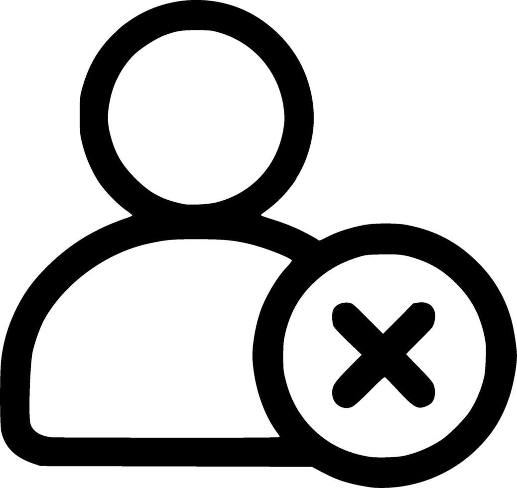 Simple Lineart Person Delete User Remove Account Outline Icon vector