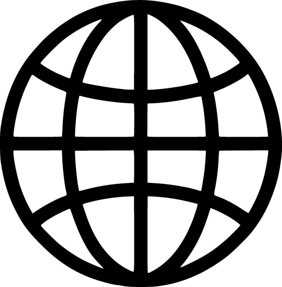 Simple Line Art Earth Globe World Wide Web Connection Icon vector