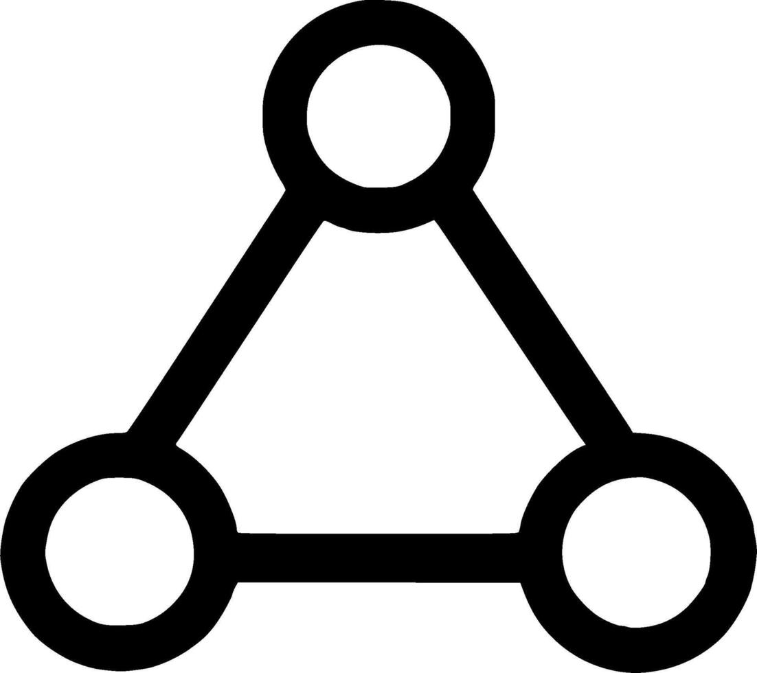 Simple Line Triangle Molecule Structure Chemistry Science Diagram Illustration vector