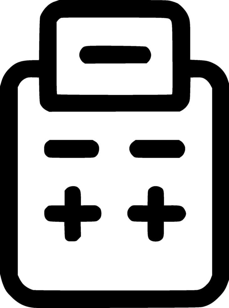 Simple Line Style Calculator Device Symbol for Mathematical Operations and Calculation vector