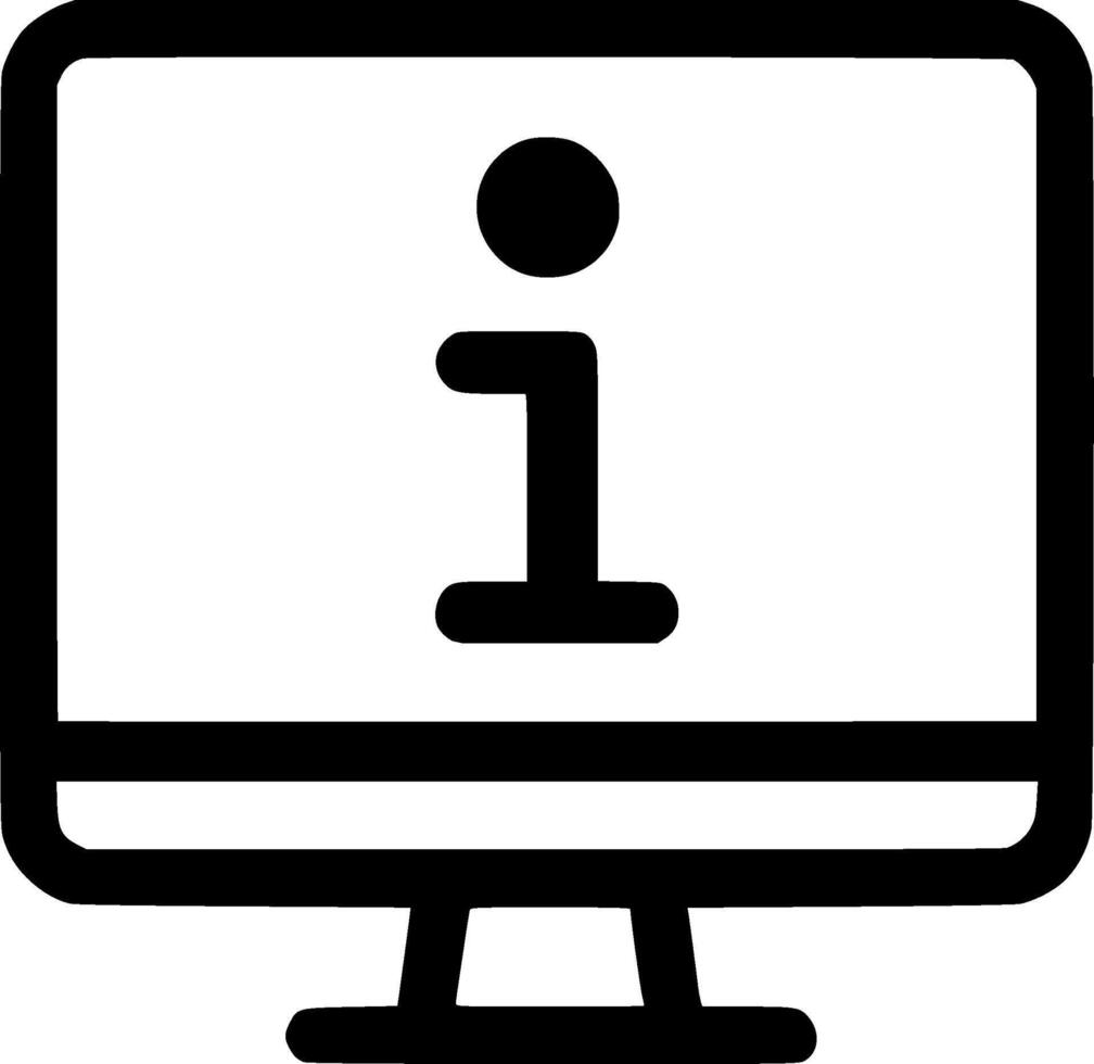 Line Drawing Computer Screen Information Symbol Monitor Display Icon vector