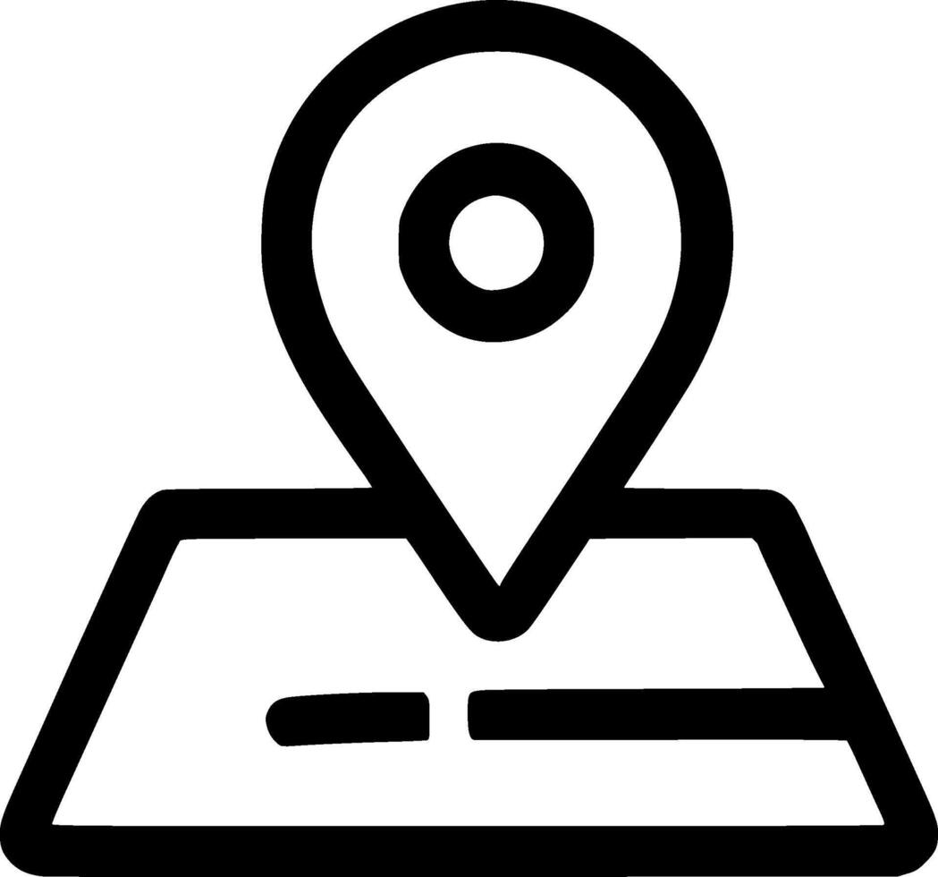 Outline Thin Line Location Pointer on Map Navigation Minimalist Icon vector