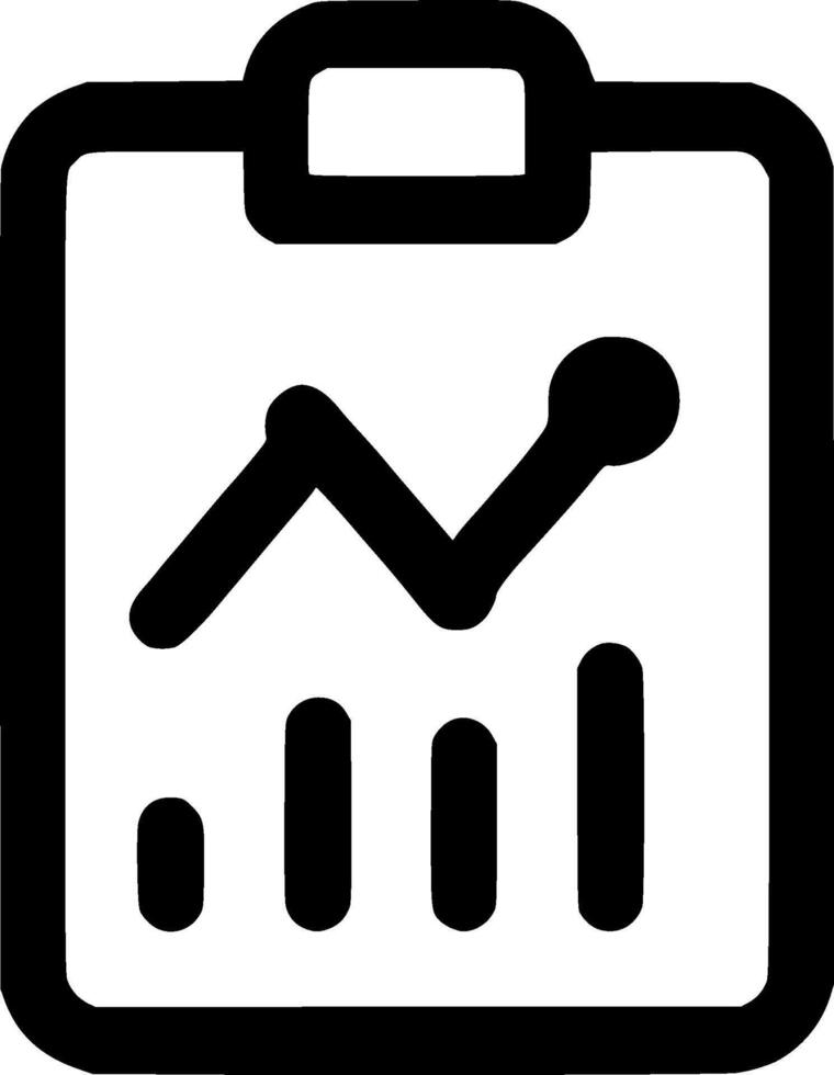 Simple Line Chart Clipboard Report Financial Data Analysis Icon Illustration vector