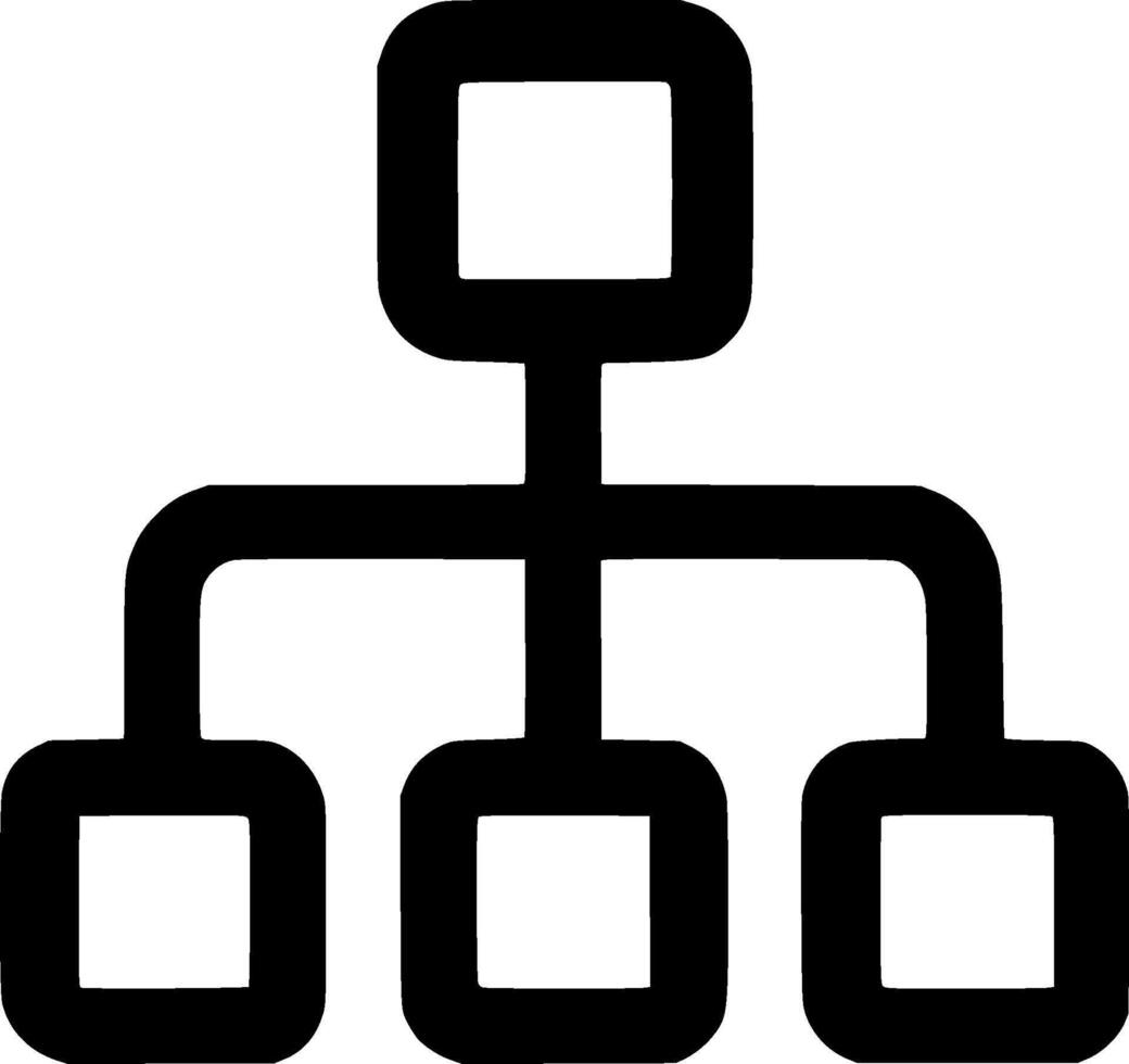 Outline Simple Hierarchy Chart Diagram Icon Shape for Organization vector