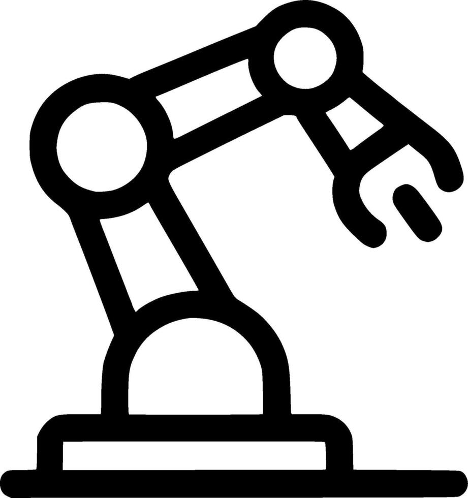 Outline Stroke Robotic Arm Industry Automation Technology Machine Simple Icon vector