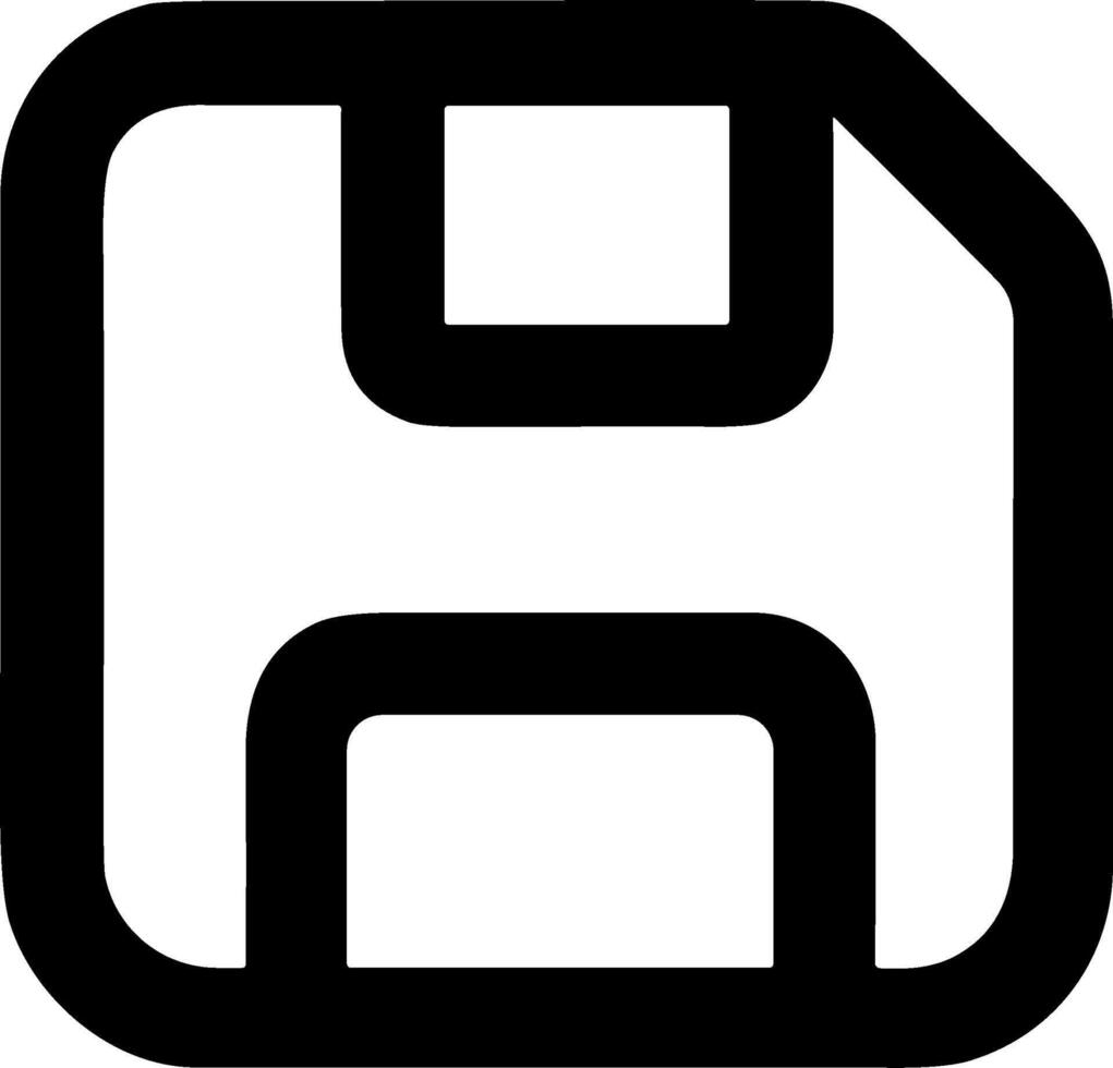 Outline Bold Floppy Disk Save Data Storage Information Icon vector