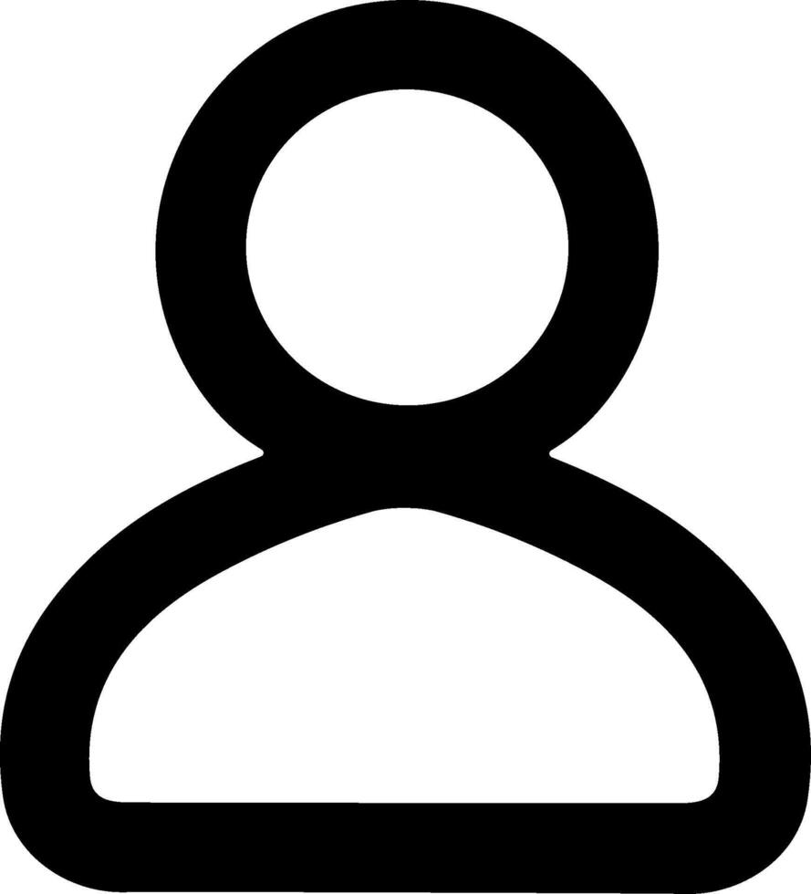 Simple Line Person Outline Icon Sign Symbol User Account Element vector