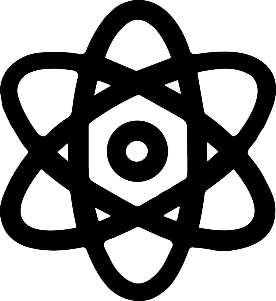 Simple Outline Science Atom Structure Education Concept Icon Graphic vector