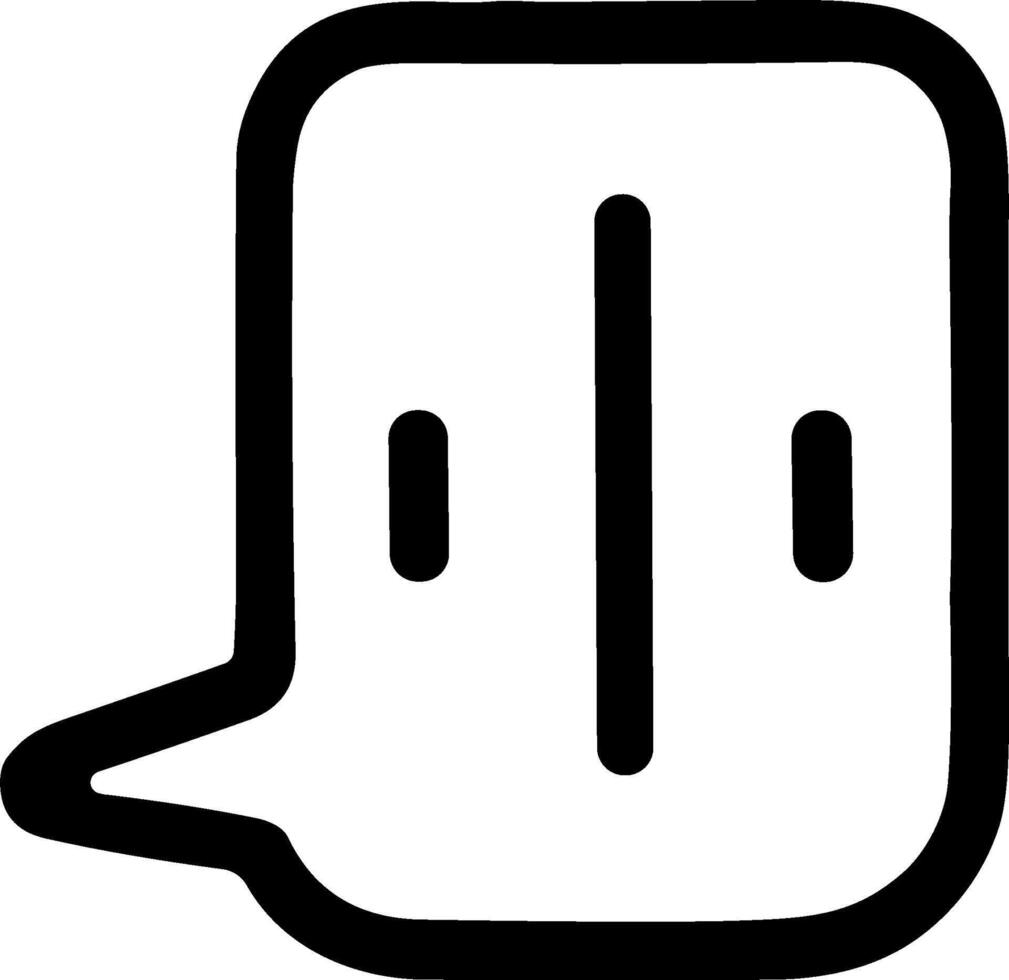 Simple Outline Voice Message Bubble Audio Waveform Communication Element Icon vector