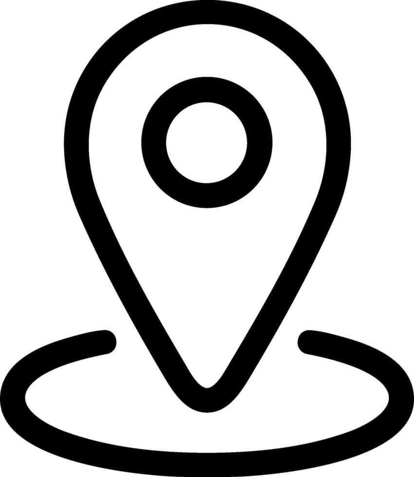 Simple Line Location Pointer Navigation Spot Place Mark Icon vector