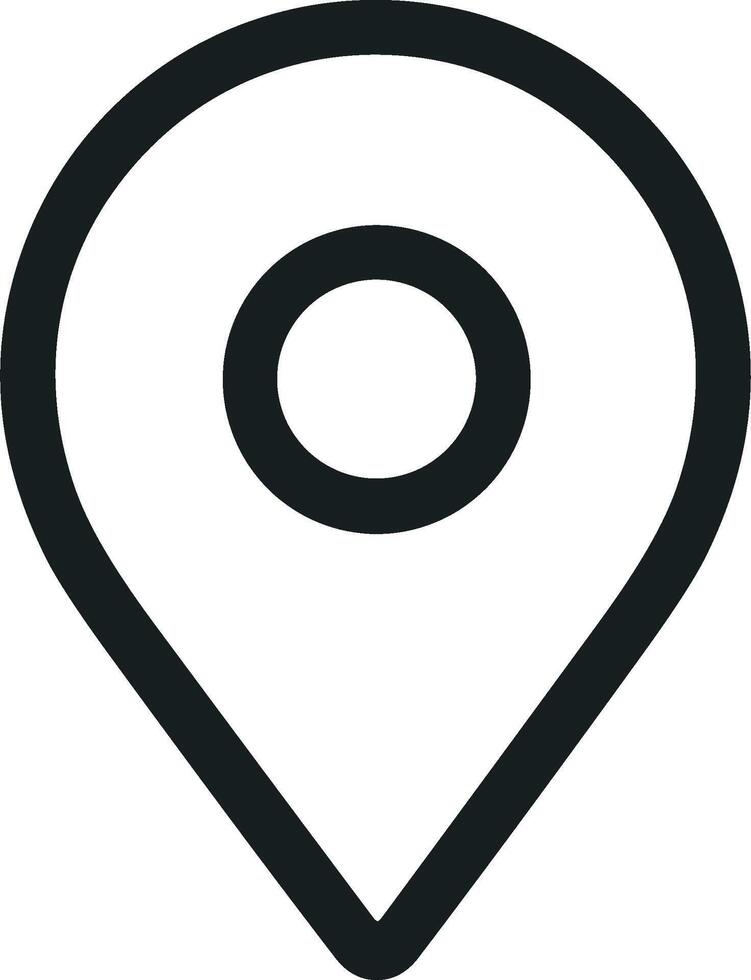 Simple Line Art Location Pin Pointer Symbol Sign Icon Graphic Element vector