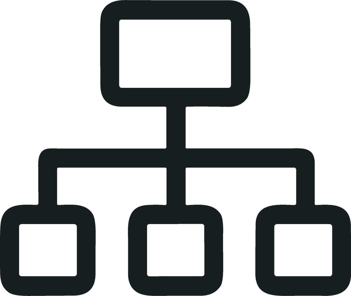Minimalist Outline Hierarchy Structure Organization Chart System Diagram Icon vector
