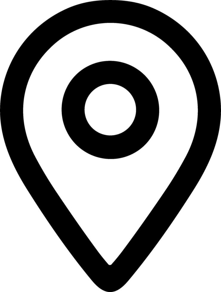 Simple Outline Location Pointer Icon Symbol for Navigation and Mapping vector