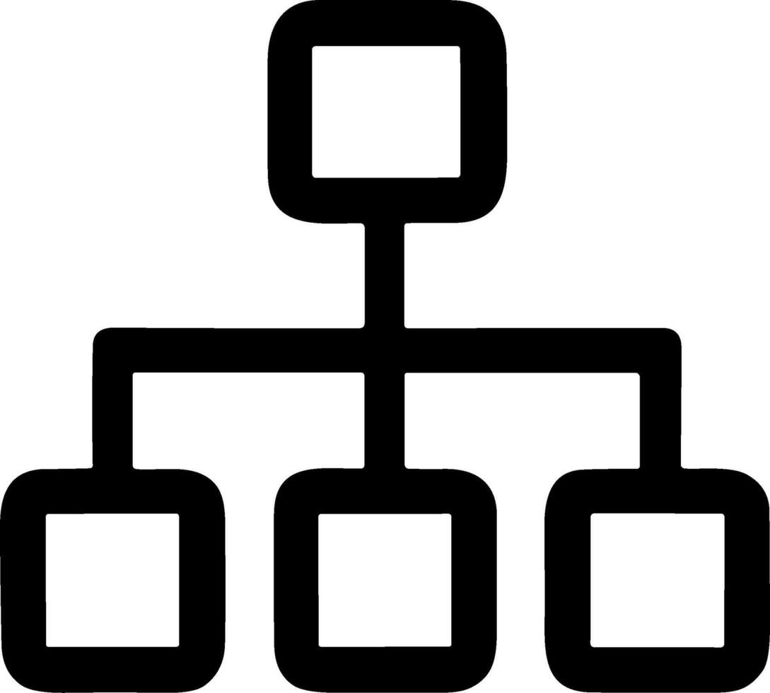 Simple Outline Hierarchy Organization Chart Diagram Structure Minimalist Icon vector
