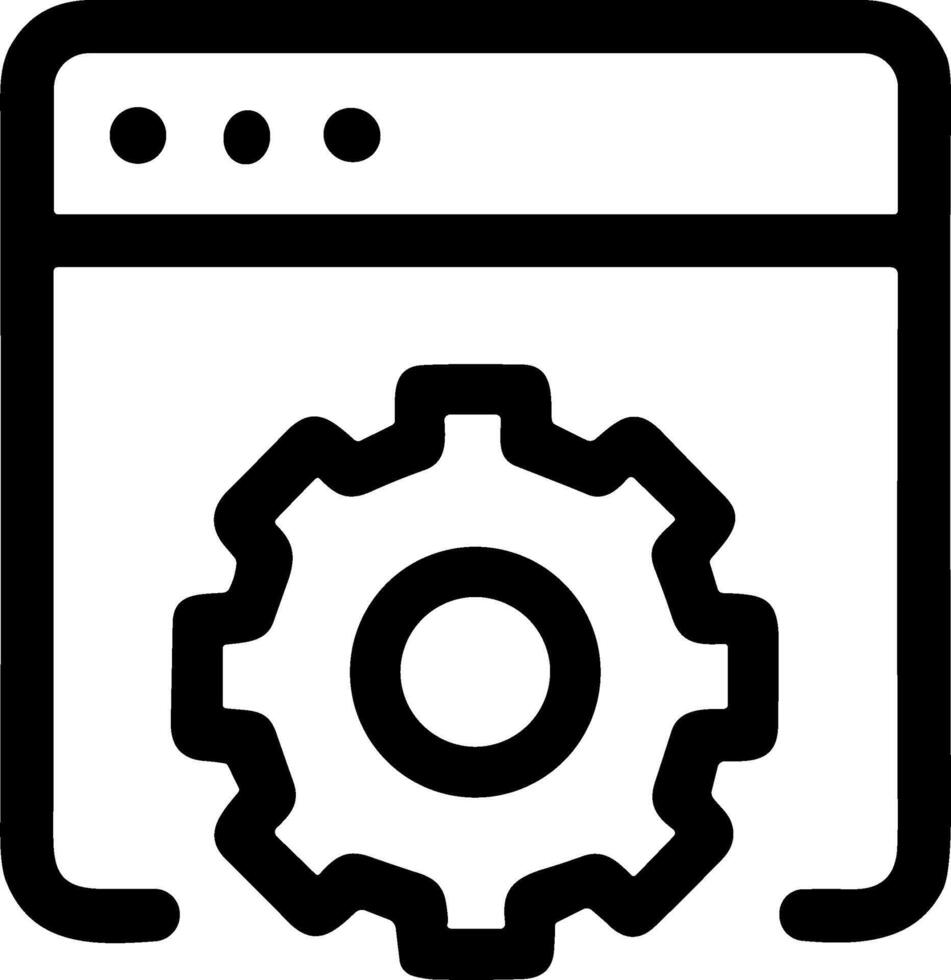 Simple Outline Website Setting Cogwheel Configuration Internet Technology Icon vector