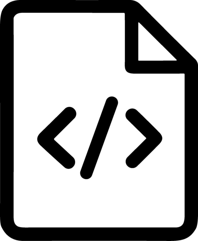 Simple Outline Programming File Document Minimalist Symbol Shape Icon Design vector
