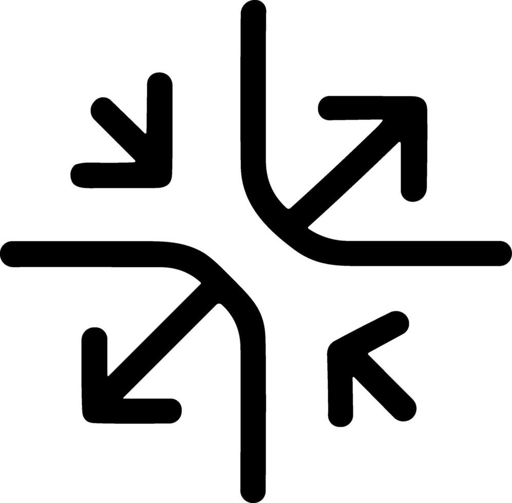 Simple Minimalist Arrow Merge Direction Navigation Symbol Icon vector