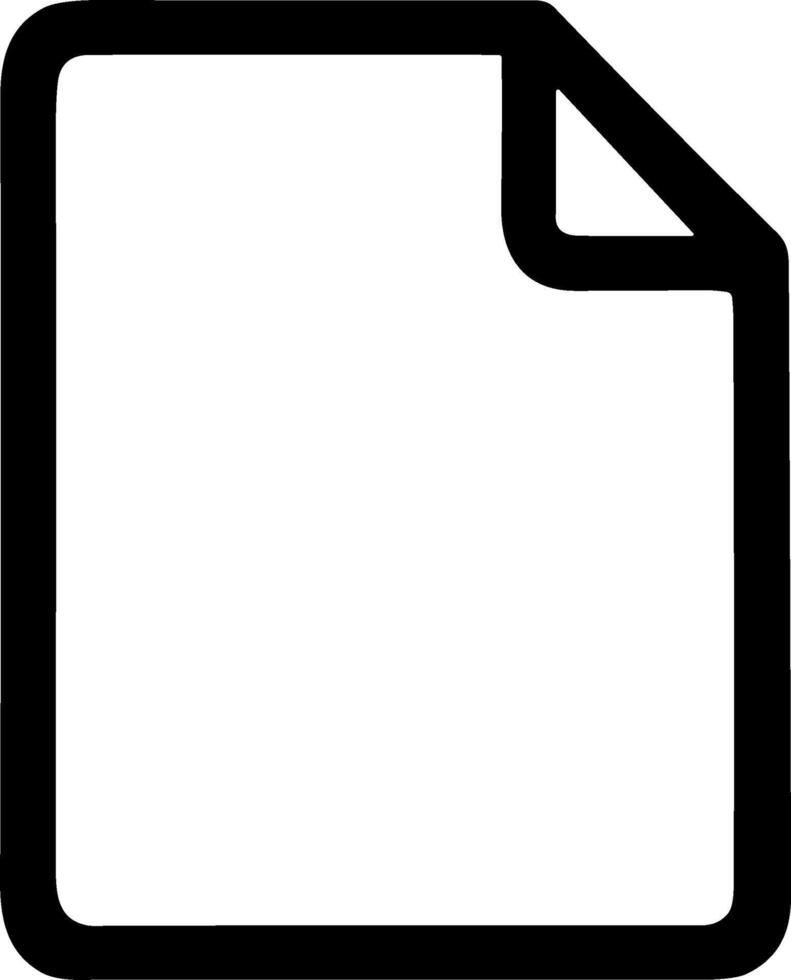 Minimalist Line Style Blank Document Page with Folded Corner Icon vector