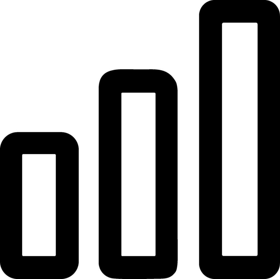 Simple Line Style Bar Chart Statistic Growing Graph Outline Icon vector