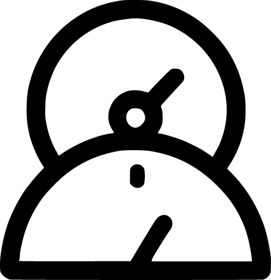 Simple Outline Thermometer Temperature Measurement Scale Icon Isolated on White Background vector