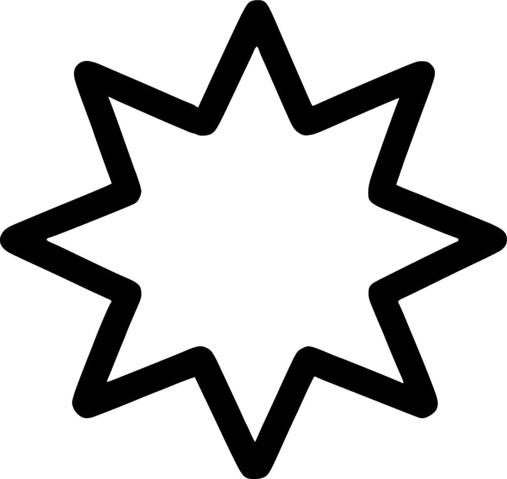Simple Outline Starburst Shape Shine Design Geometric Icon Element vector