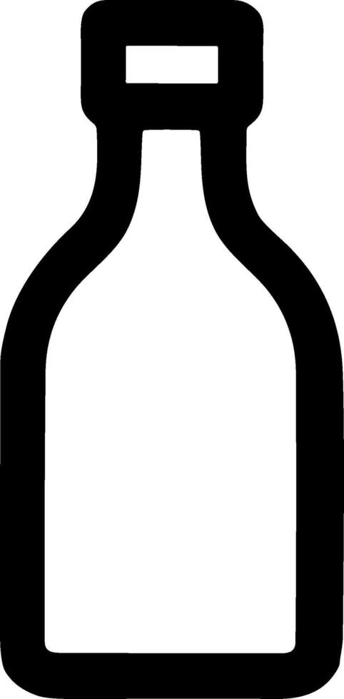 Simple Outline Drawing Bottle Container Object Silhouette Icon Shape vector