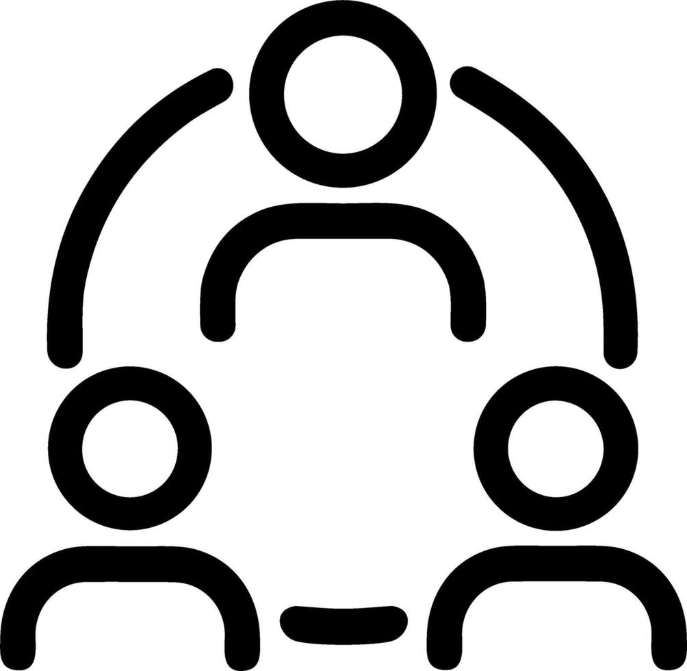 Simple Outline Teamwork People Connection Minimalist Symbol Icon vector