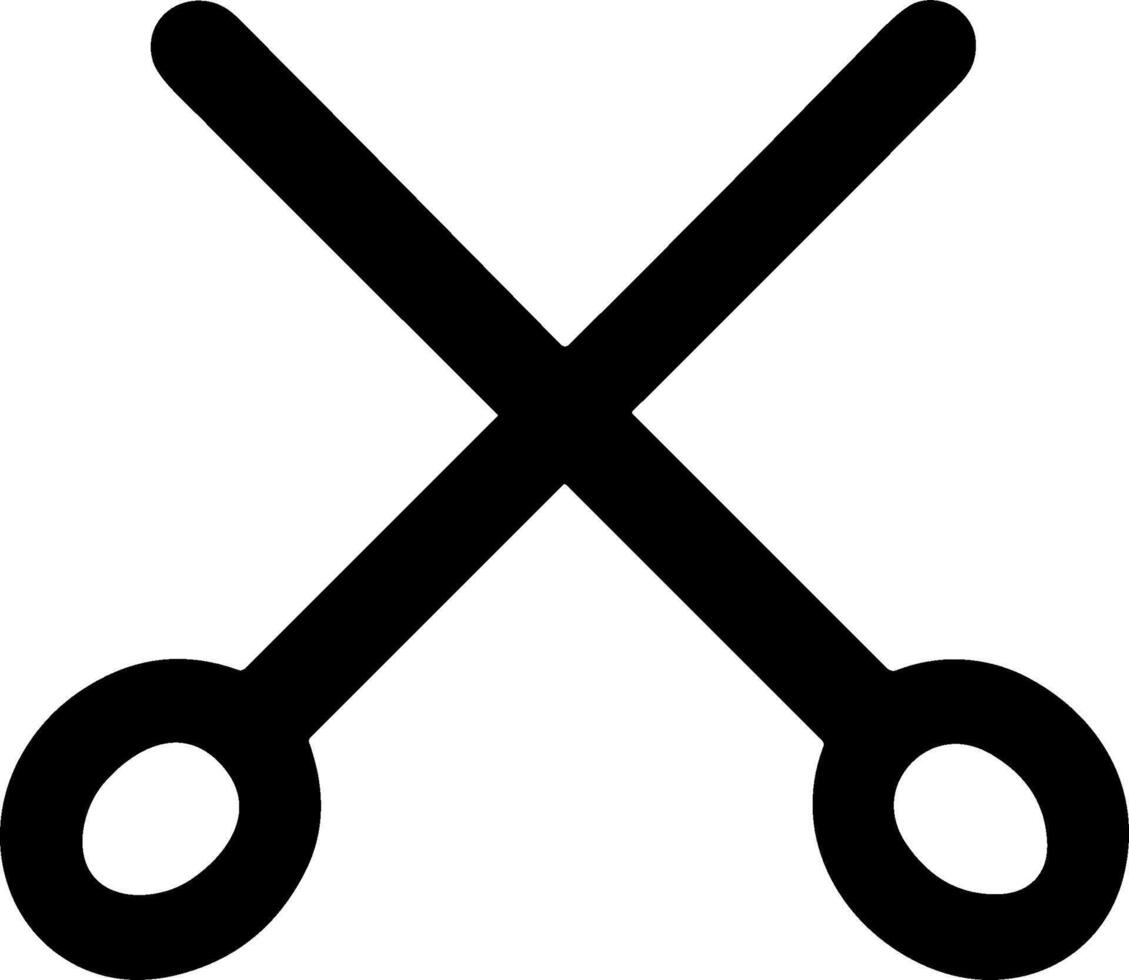 Simple Handdrawn Scissors Cutting Tool Sign Shape Minimal Icon vector