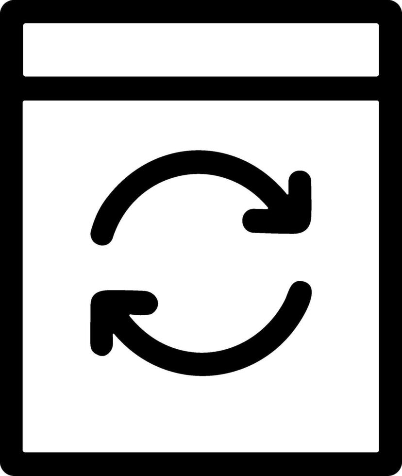 Outline Simple Document Refresh Arrow Symbol Shape Icon Element vector