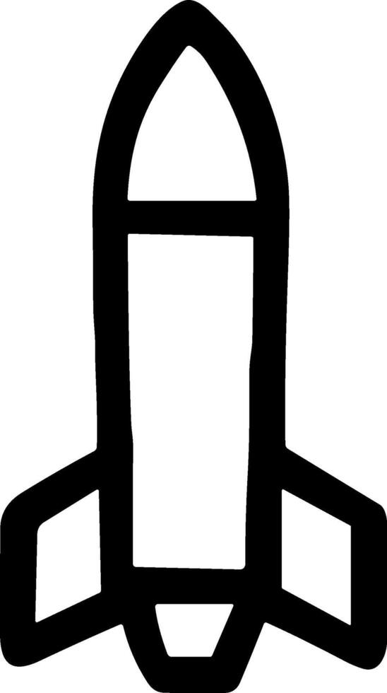 Simple Outline Rocket Spaceship Launching Startup Business Icon Symbol vector