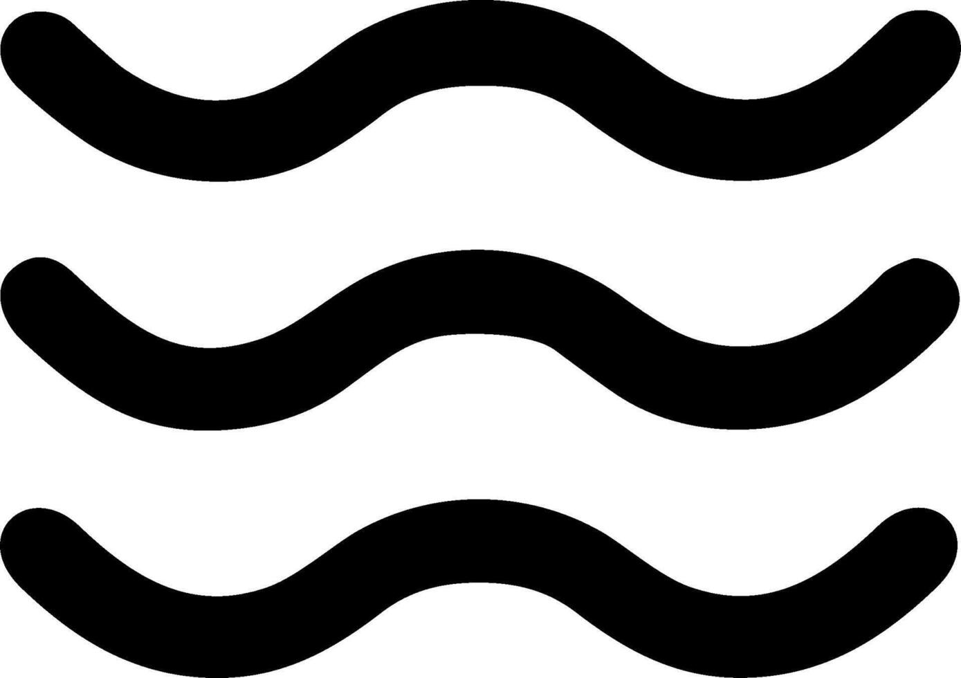Simple Outline Three Lines Wave Shape Icon Element vector