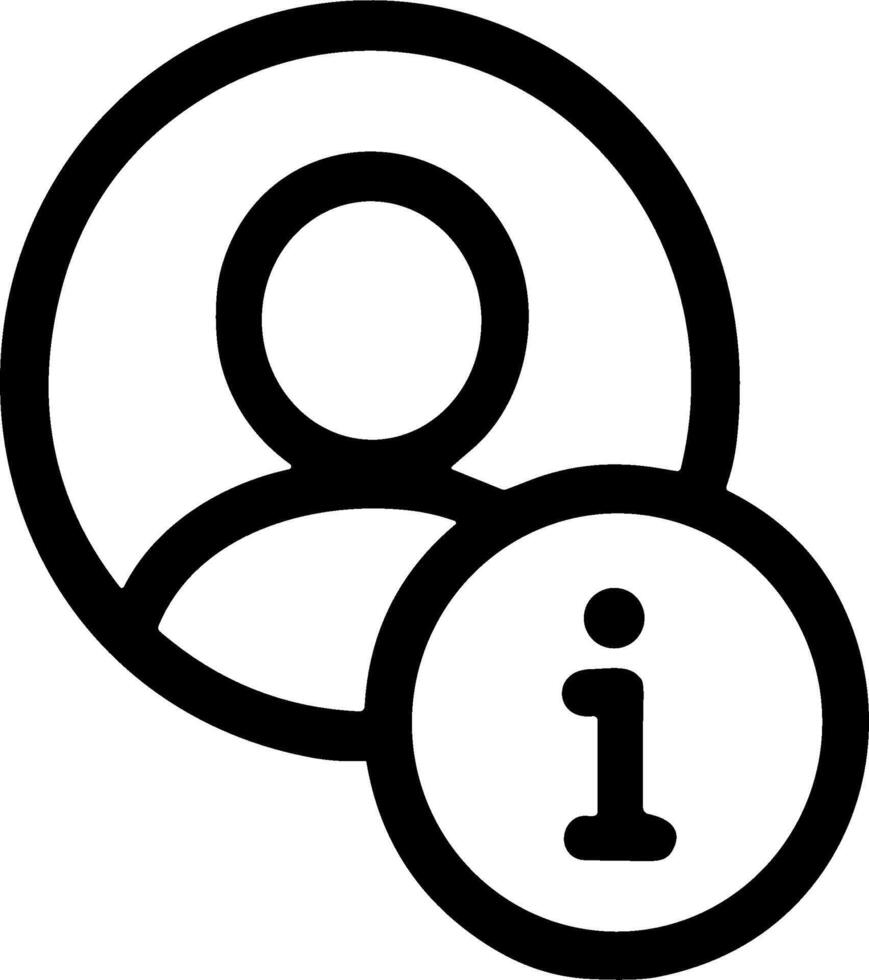 Simple Outline Person Information Circle Shape Notification User Icon vector