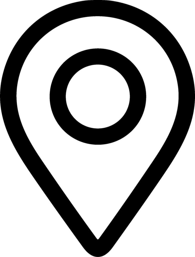Simple Outline Location Pointer Place Sign Element Icon with Circle Shape vector